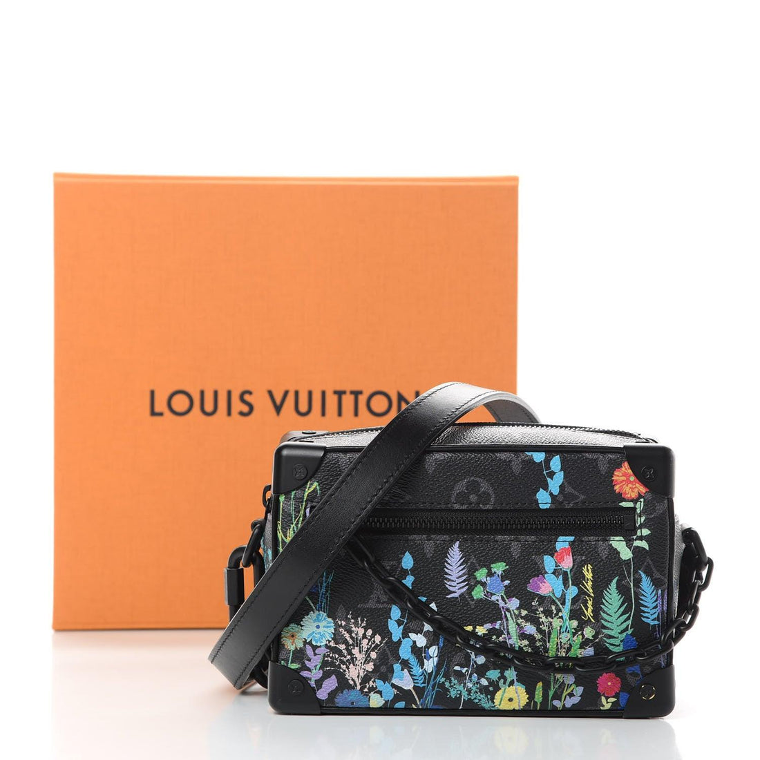 Louis Vuitton Monogram Eclipse Flower Print Mini Soft Trunk Women's Bag