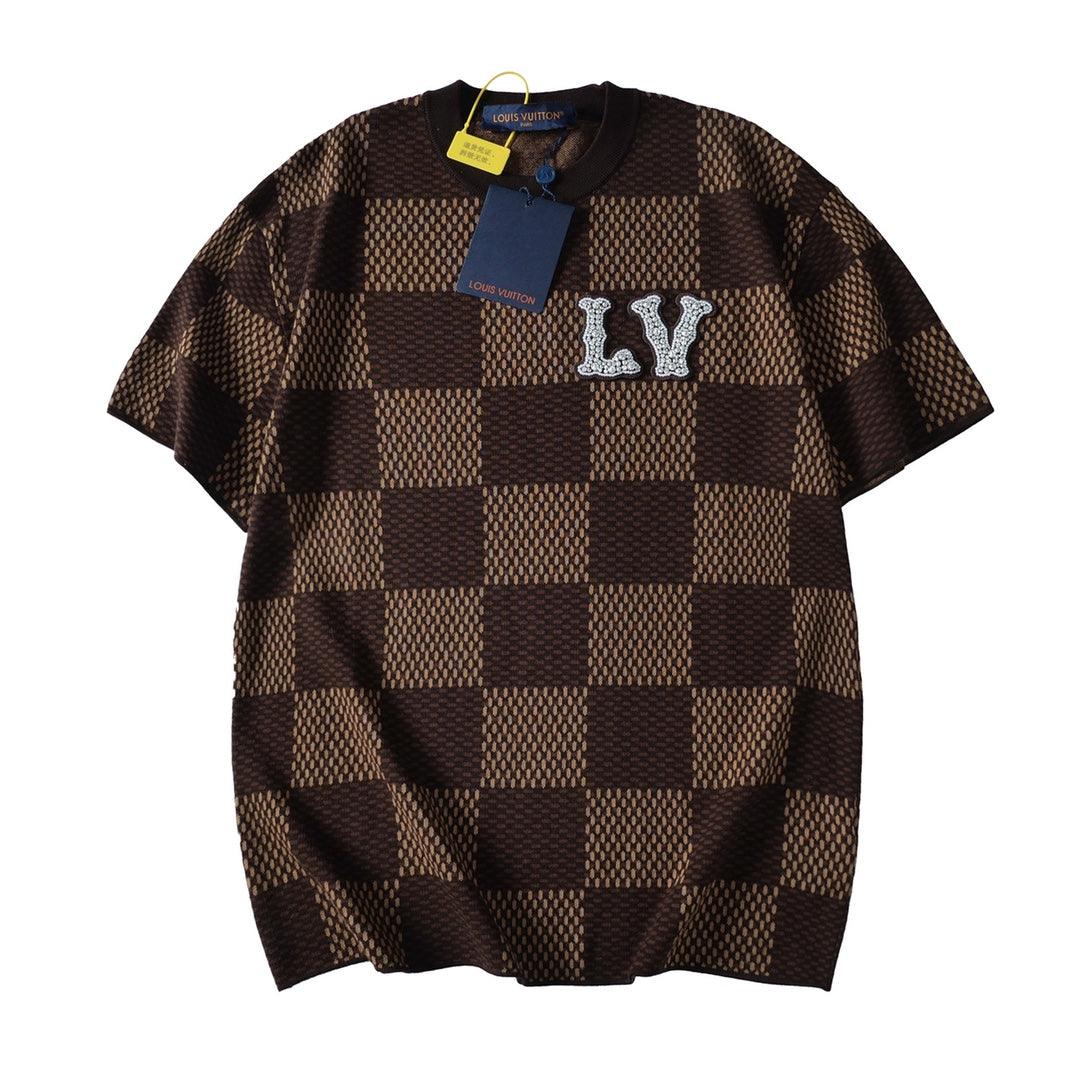 Louis Vuitton Damier T-Shirt Without Collar 'Brown'