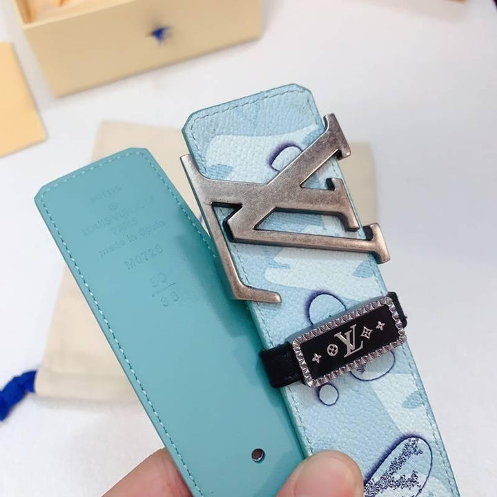 Louis Vuitton Double Belt Logo 'Light Blue'