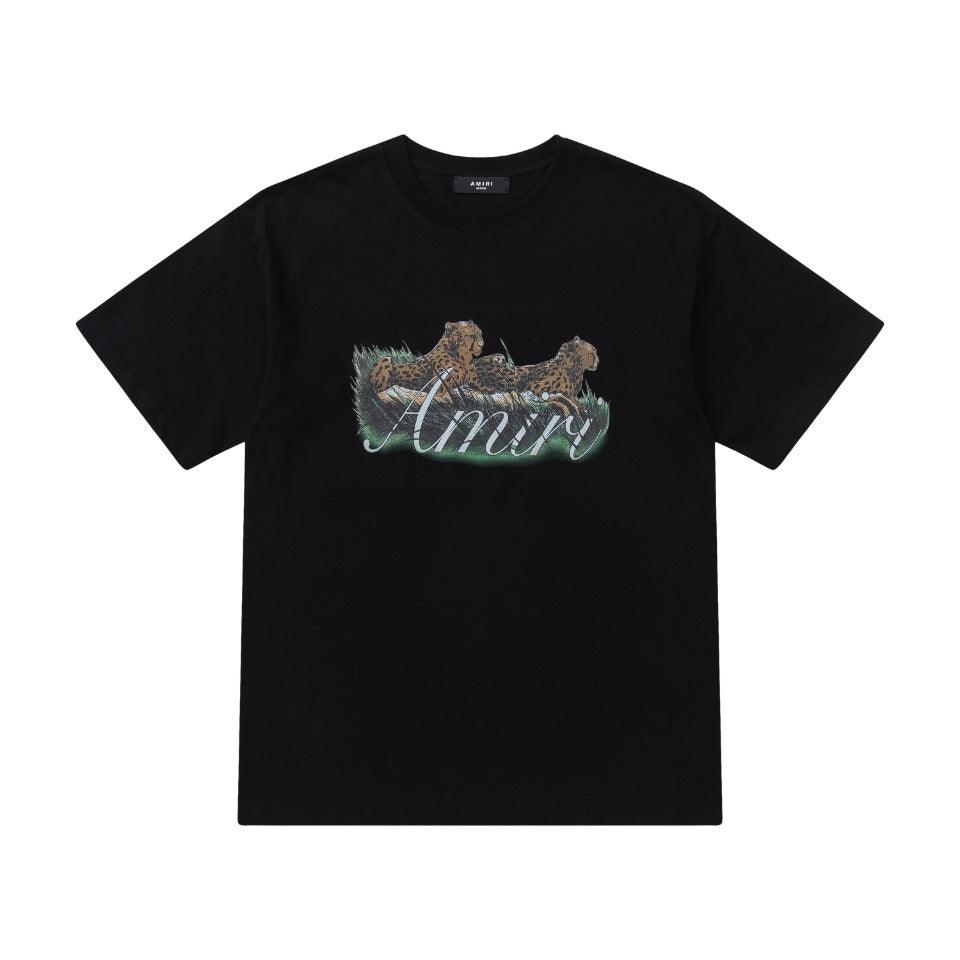 Amiri Tiger Black T-Shirt Without Collar