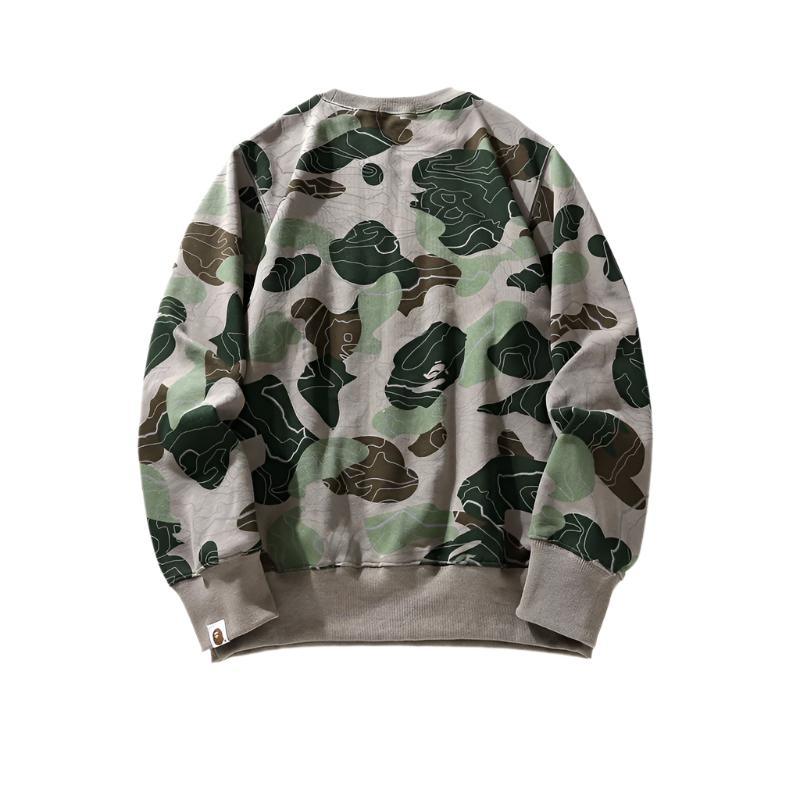 BATHING APE MEN SWEATSHIRT LAYERED CAMO CREWNECK MENS