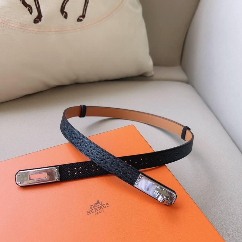 Hermes Men Silver Buckle Belt 'Black'