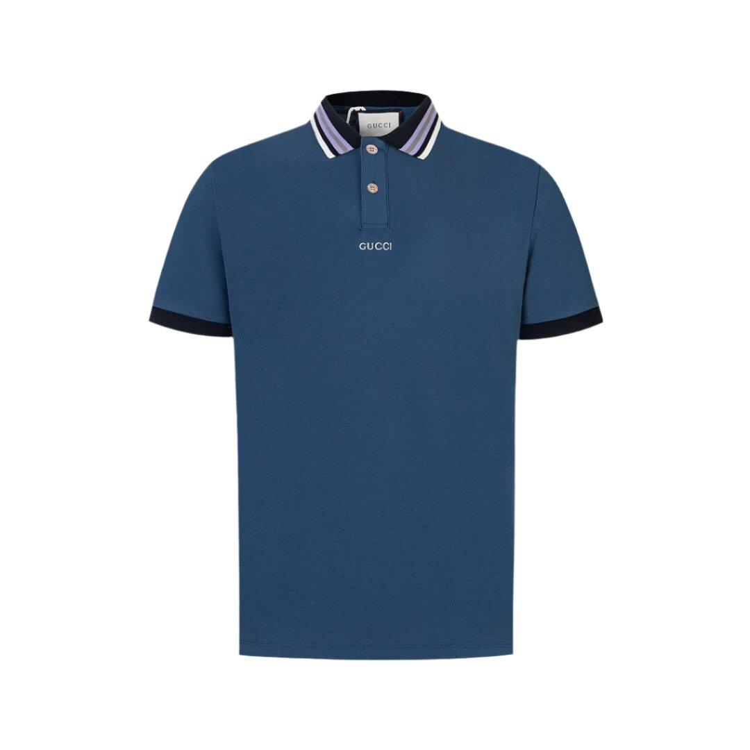 Gucci Navy Blue T-shirt with a collar