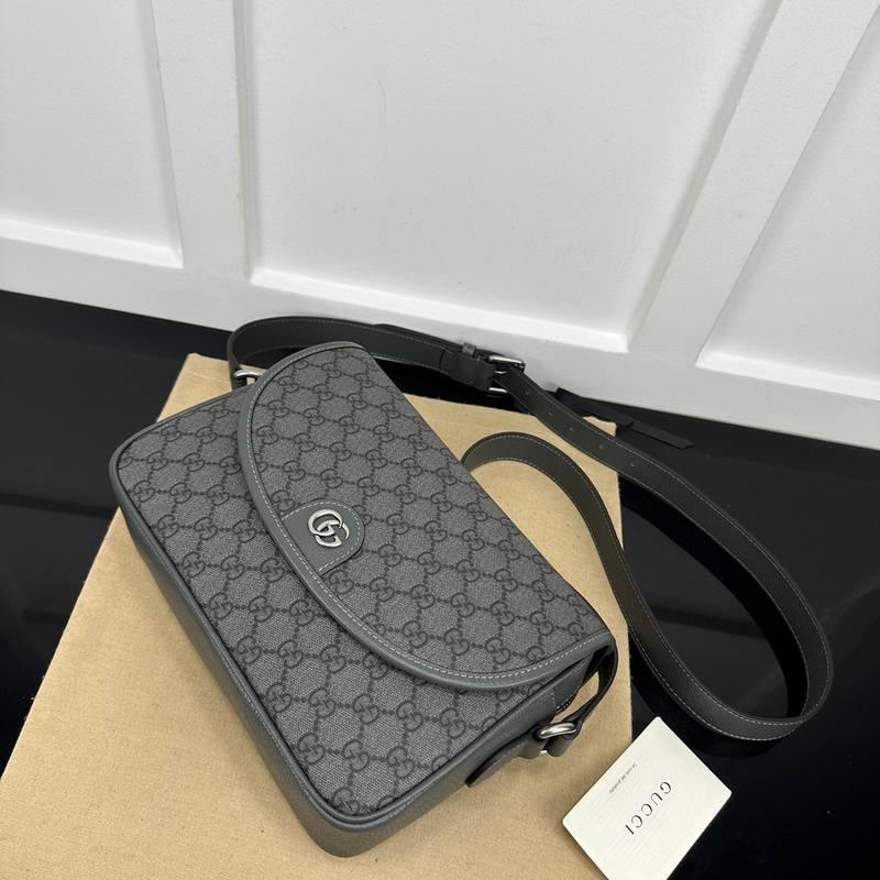 Gucci GG Supreme Monogram Textured Dollar Calfskin Ophidia Flap Shoulder Bag