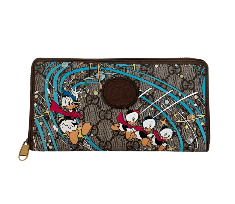 Gucci Brown GG Canvas Gucci x Disney Donald Duck Continental Wallet