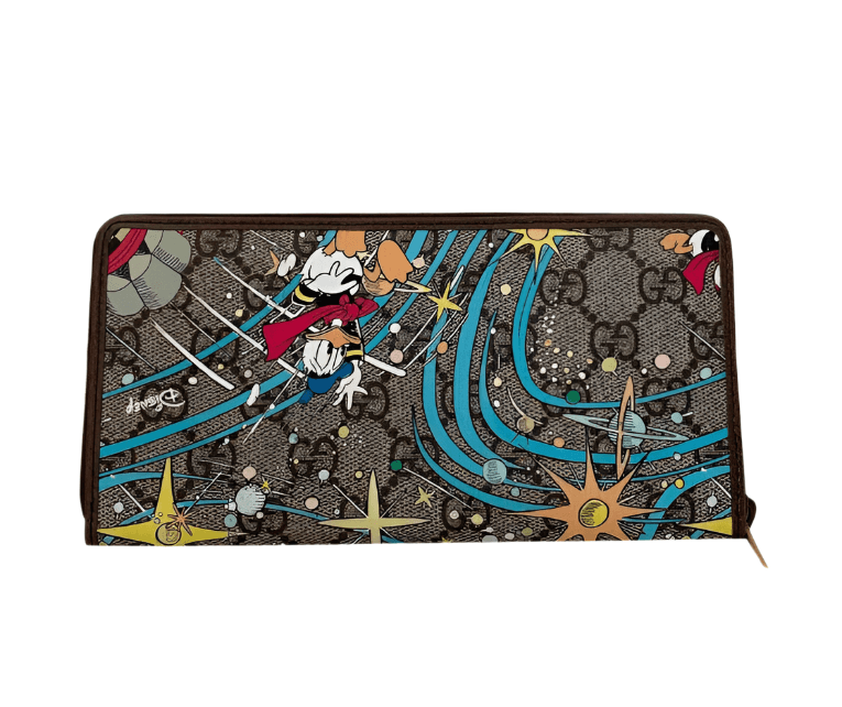 Gucci Brown GG Canvas Gucci x Disney Donald Duck Continental Wallet