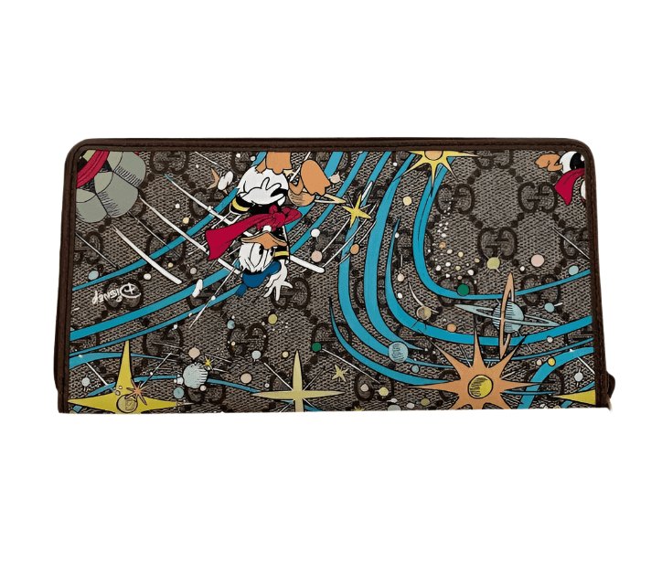 Gucci Brown GG Canvas Gucci x Disney Donald Duck Continental Wallet