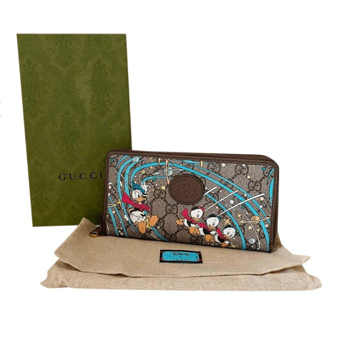 Gucci Brown GG Canvas Gucci x Disney Donald Duck Continental Wallet