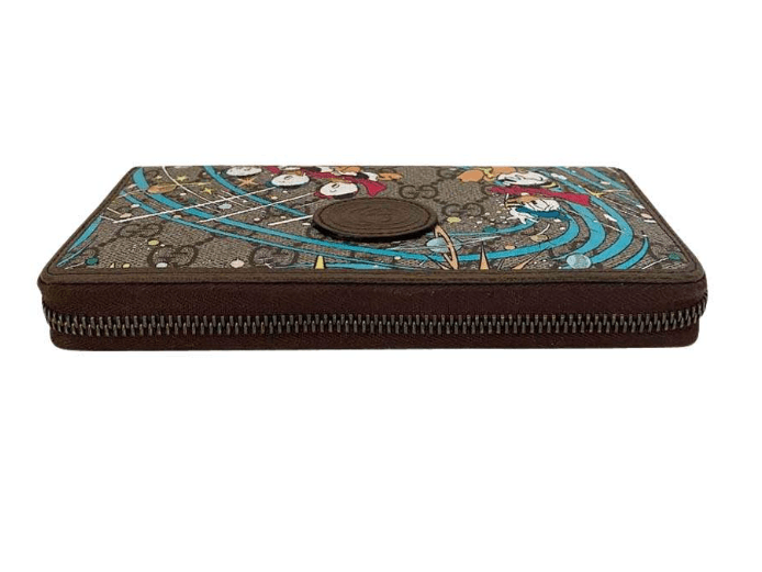 Gucci Brown GG Canvas Gucci x Disney Donald Duck Continental Wallet