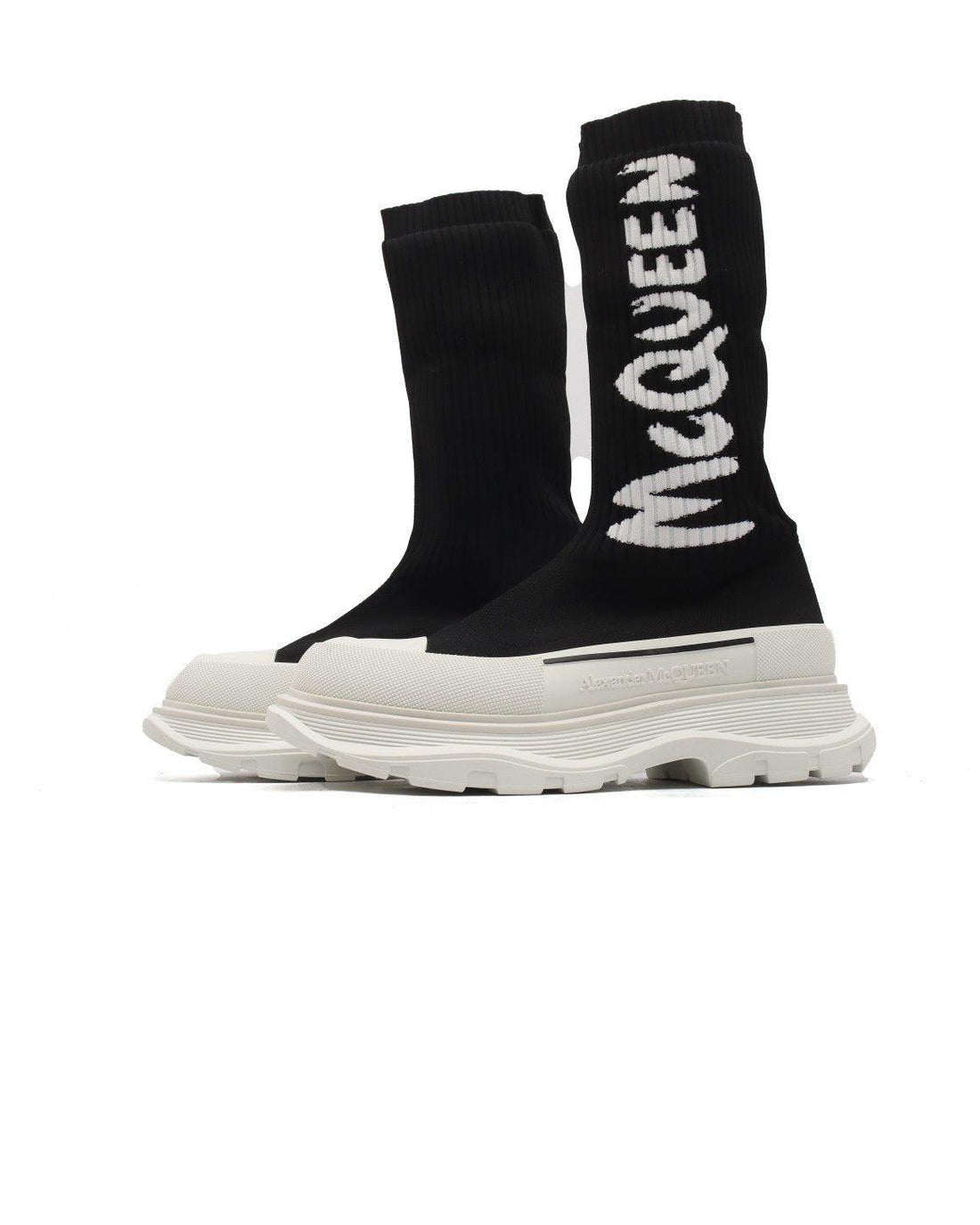 Alexander McQueen Graffiti Knit Tread Slick Boot