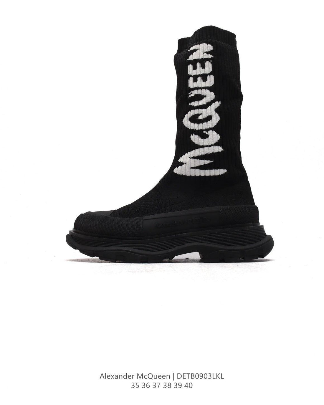 Alexander McQueen Graffiti Knit Tread Slick Boot