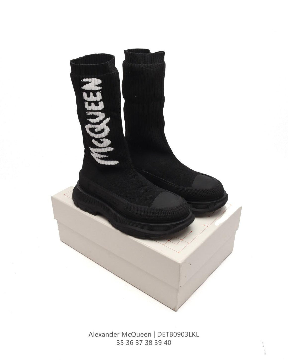 Alexander McQueen Graffiti Knit Tread Slick Boot