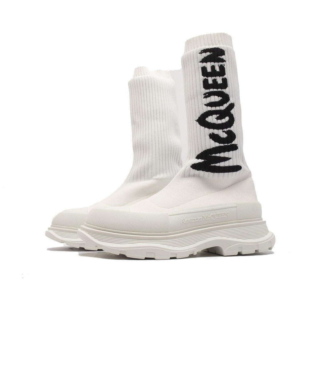 Alexander McQueen Graffiti Knit Tread Slick Boot