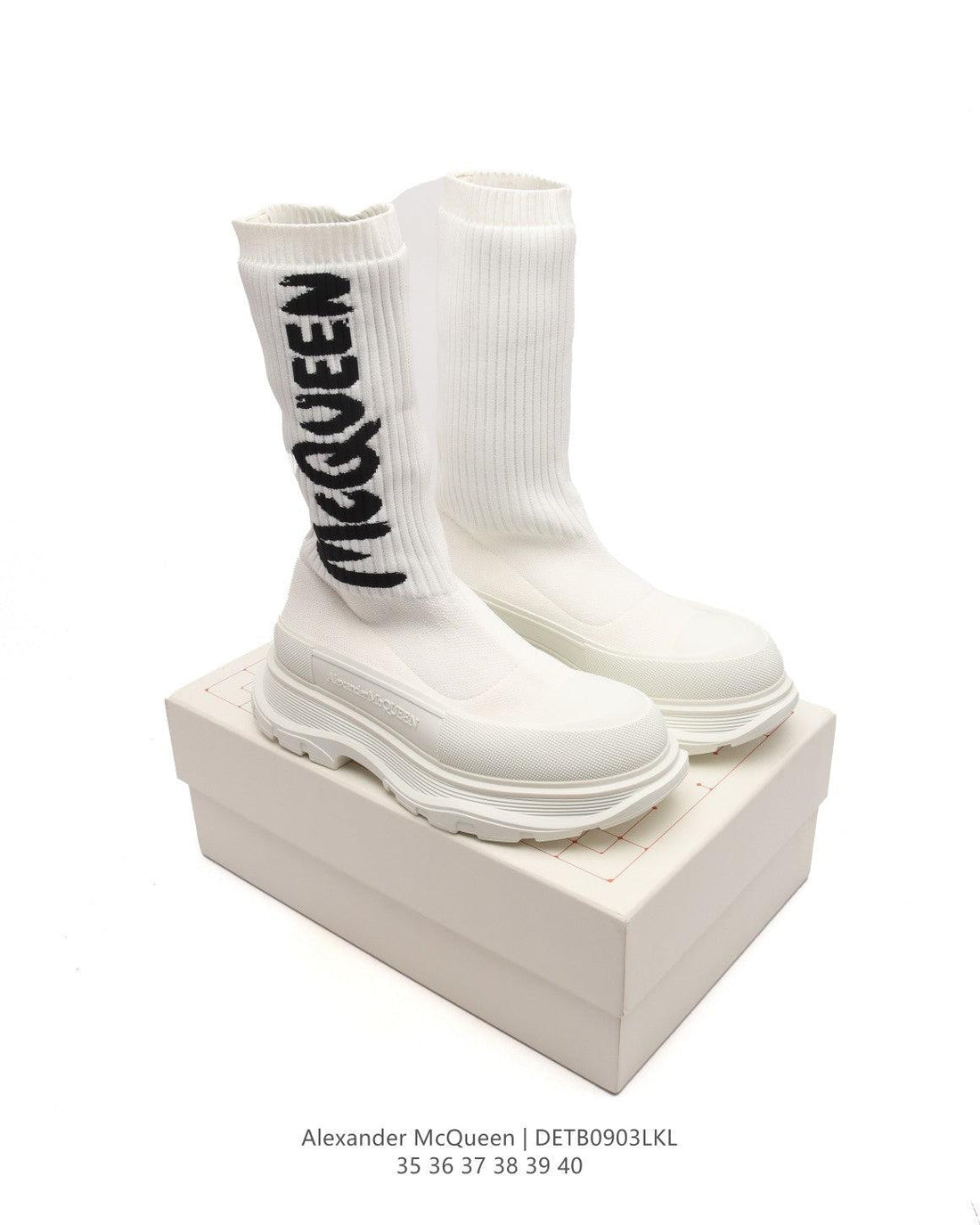 Alexander McQueen Graffiti Knit Tread Slick Boot