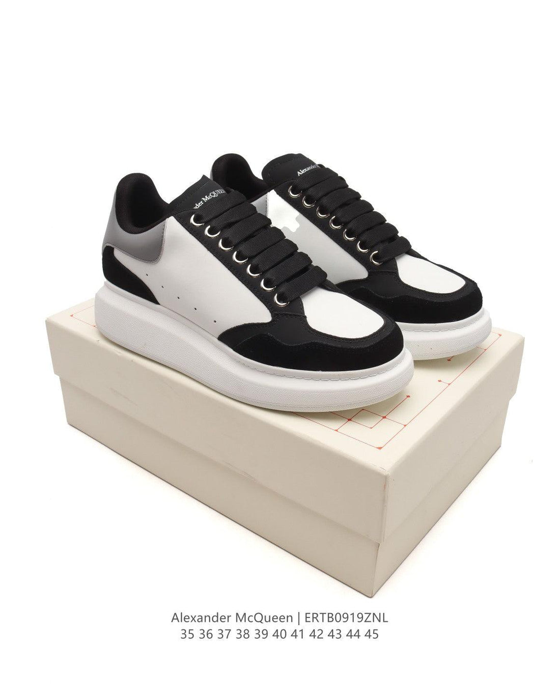 Alexander McQueen Men's Oversized Larry Leather Low-Top Sneakers