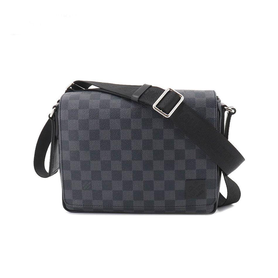 Louis Vuitton Damier Graphite District PM NV3 Shoulder Bag Black