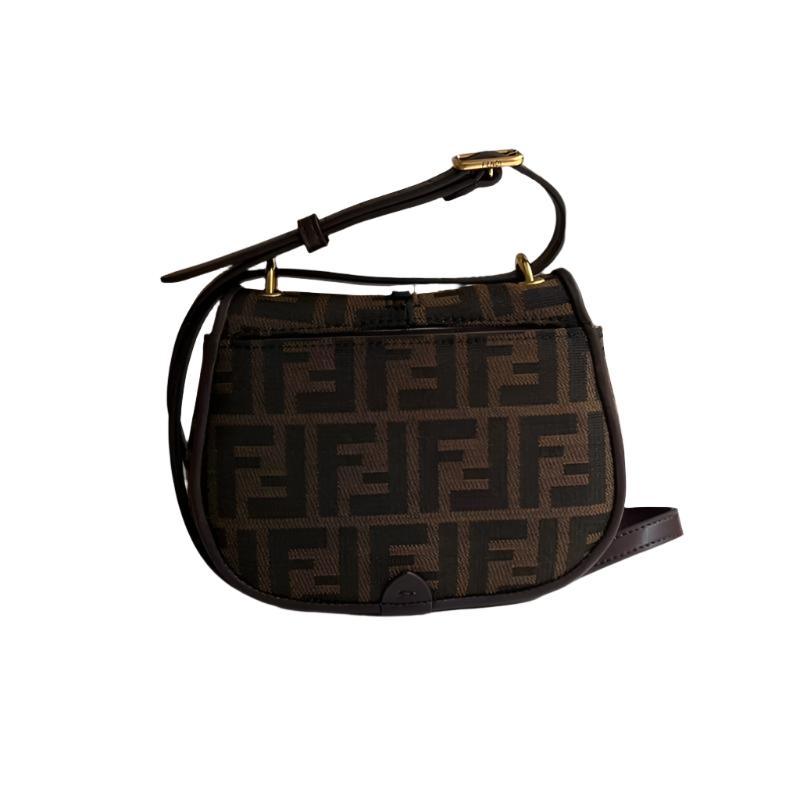 Fendi C’mon Small Brown FF jacquard fabric bag