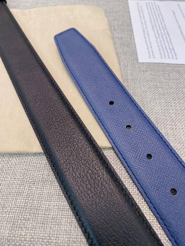 Montblanc M Buckle Reversible Leather Belt 'Black/Blue'