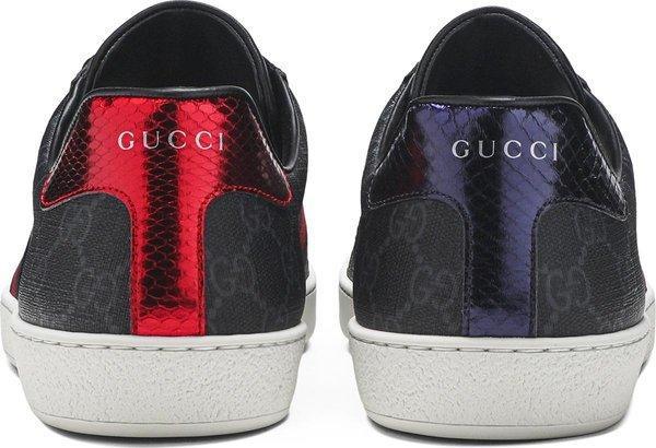 Ace Supreme GG Guccissima Logo Web Stripe Flat Sneakers