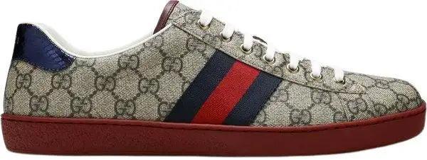 Ace Supreme GG Guccissima Logo Web Stripe Flat Sneakers