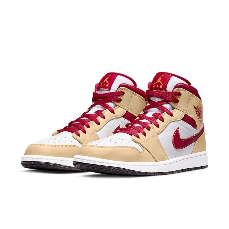 Air Jordan 1 Mid 'Light Curry Cardinal'