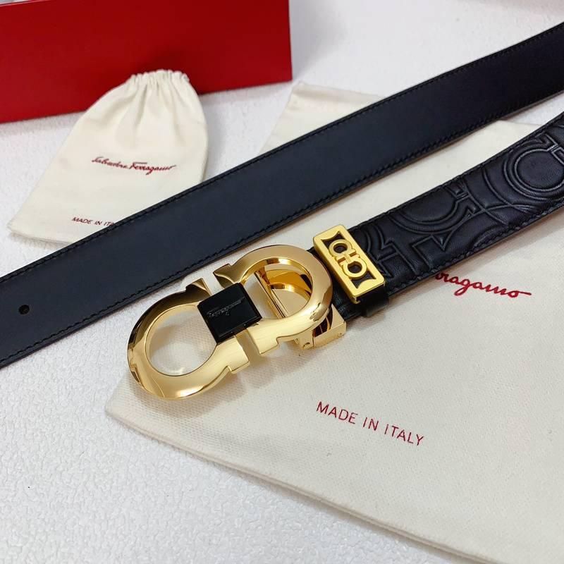 Salvatore Ferragamo Gancini Men's Belt 'Black'