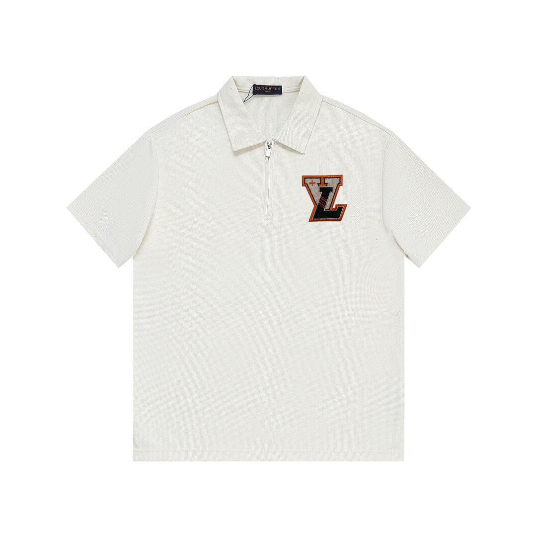 Louis Vuitton White T-Shirt with Collar