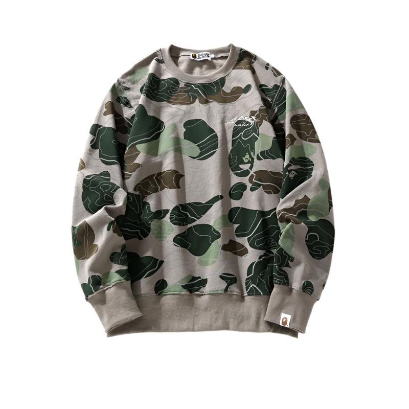 BATHING APE MEN SWEATSHIRT LAYERED CAMO CREWNECK MENS