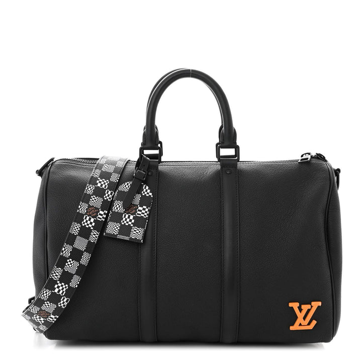 Louis Vuitton  Calfskin Damier Distorted Keepall Bandouliere 40 Black