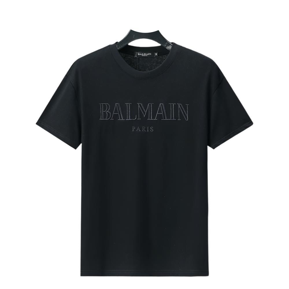 Balmain Black T-Shirt Without Collar