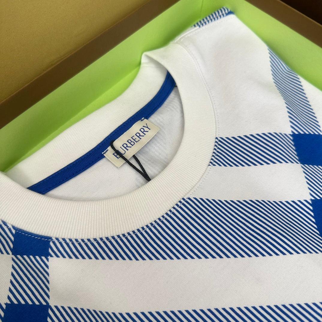 Burberry T-Shirt Without Collar 'Blue & White'