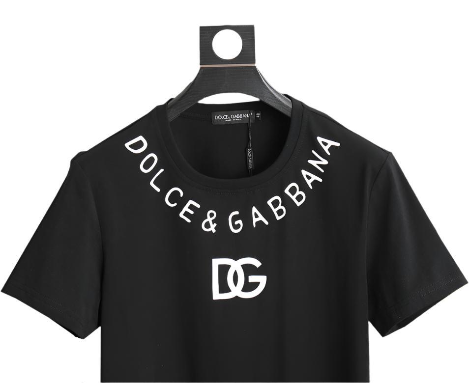 Dolce & Gabbana T-Shirt Without Collar 'Black & White'