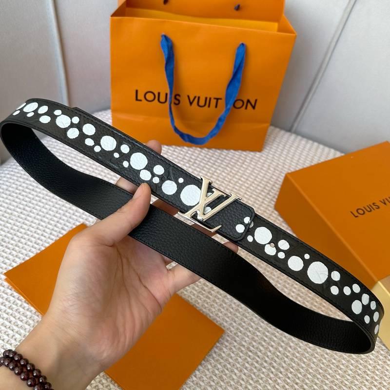 Louis Vuitton x Yayoi Kusama LV Initiales Reversible Infinity Dots Belt Black/White