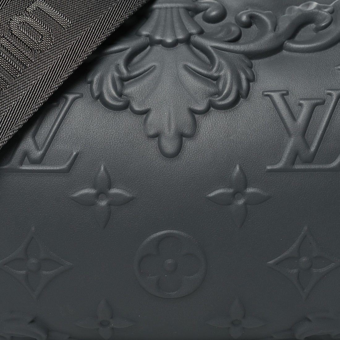 Louis Vuitton  Calfskin Debossed Monogram Versailles City Keepall Dark Shadow Grey