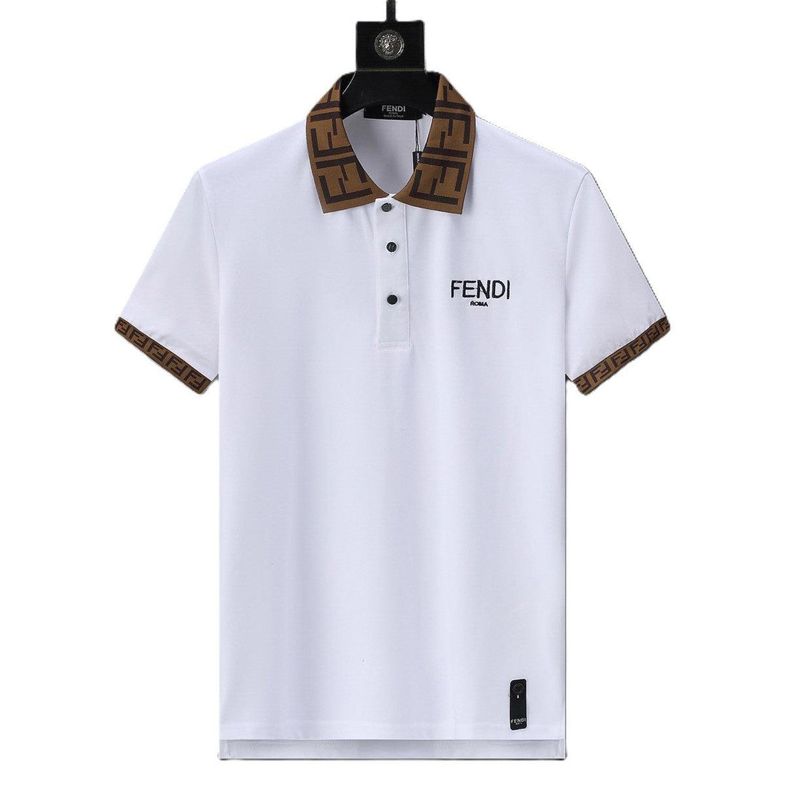 Fendi White T-shirt with Collar