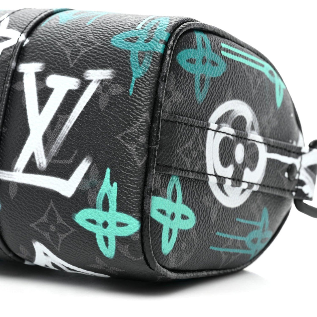 Louis Vuitton Monogram Eclipse LV Graffiti Keepall Bandouliere 25 'Green Light'