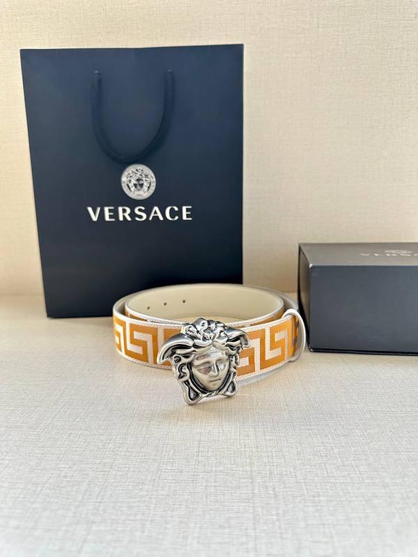 VERSACE La Medusa La Greca Belt 'Beige/White'