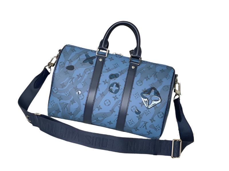 Louis Vuitton Speedy Bandoulière 35 Blue Canvas Handbag