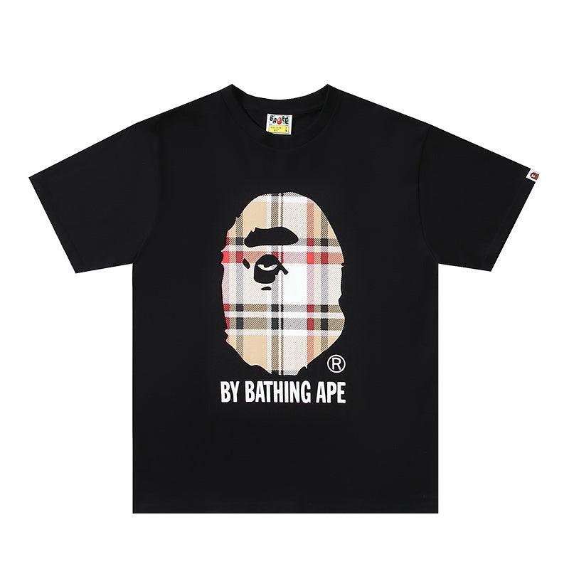 Bathing Ape Check by Bathing Tee Black/Beige