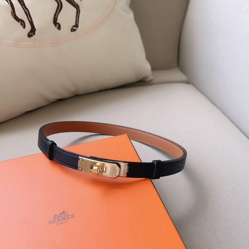 Hermes Men Gold Buckle Belt 'Black'