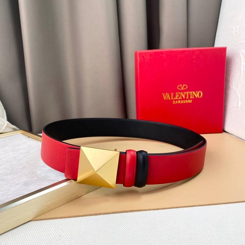 Valentino Garavani One Stud Belt 'Red/Black'