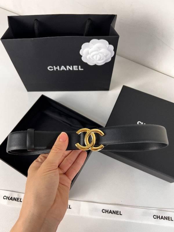 Chanel Leather Women’s Belt 'Black/Gold'