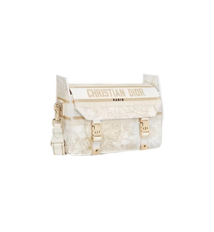 Christian Dior Canvas Diorcamp Messenger in White Gold