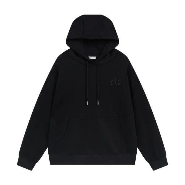 Dior Classic Letter Embroidered Hoodie Black