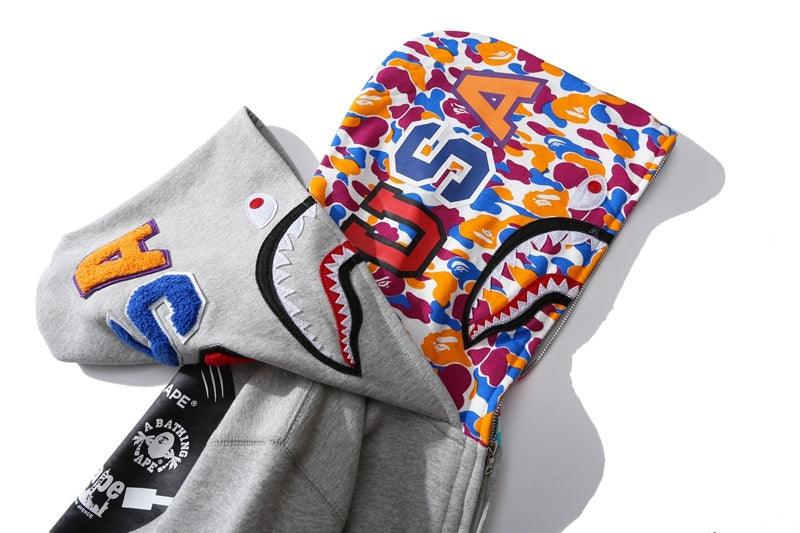 BAPE ABC CAMO SHARK WIDE FIT FULL ZIP DOUBLE A Bathing Ape - Grey