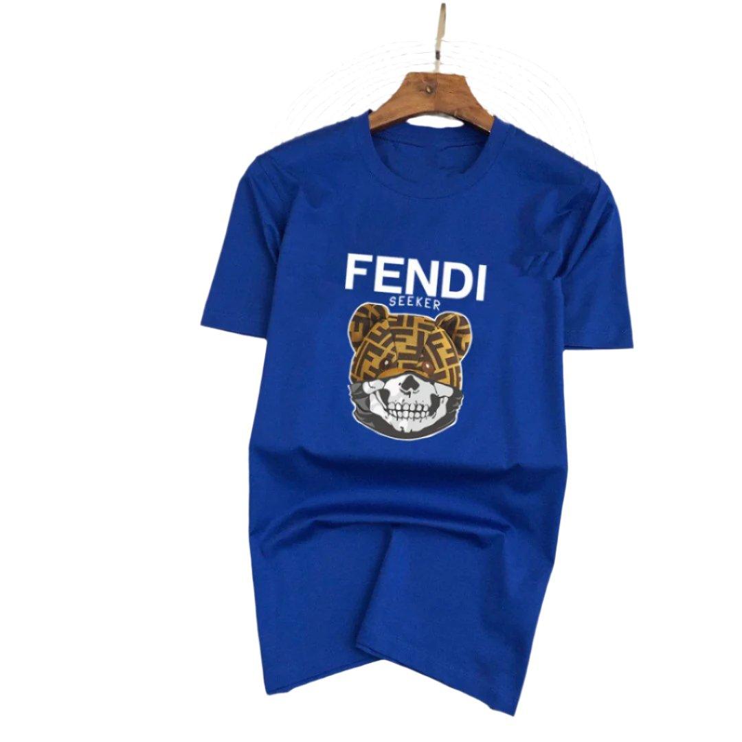 Fendi T-Shirt Head Bear without Collar 'Blue'