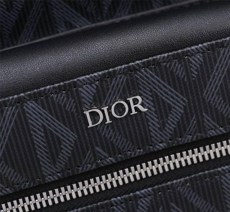 Dior Rider Zipped Backpack Black Coated Cotton Canvas with CD Diamond Print