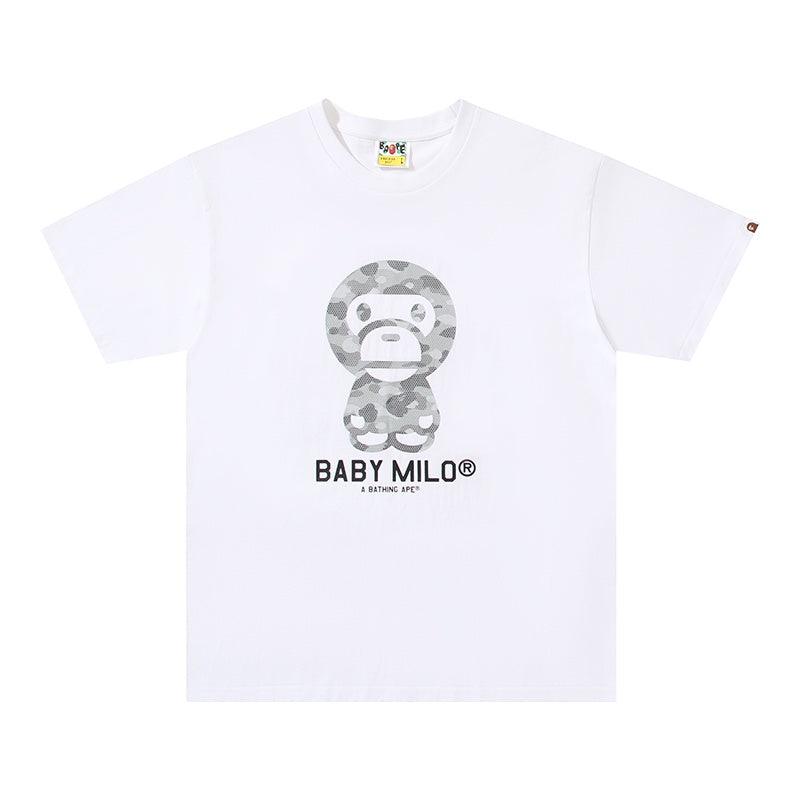 Bathing Ape White Baby Milo T-Shirt without Collar