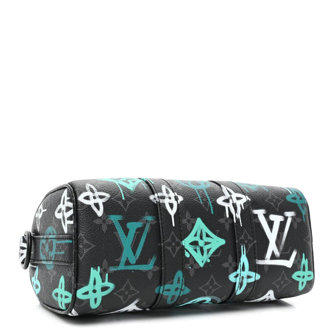 Louis Vuitton Monogram Eclipse LV Graffiti Keepall Bandouliere 25 'Green Light'