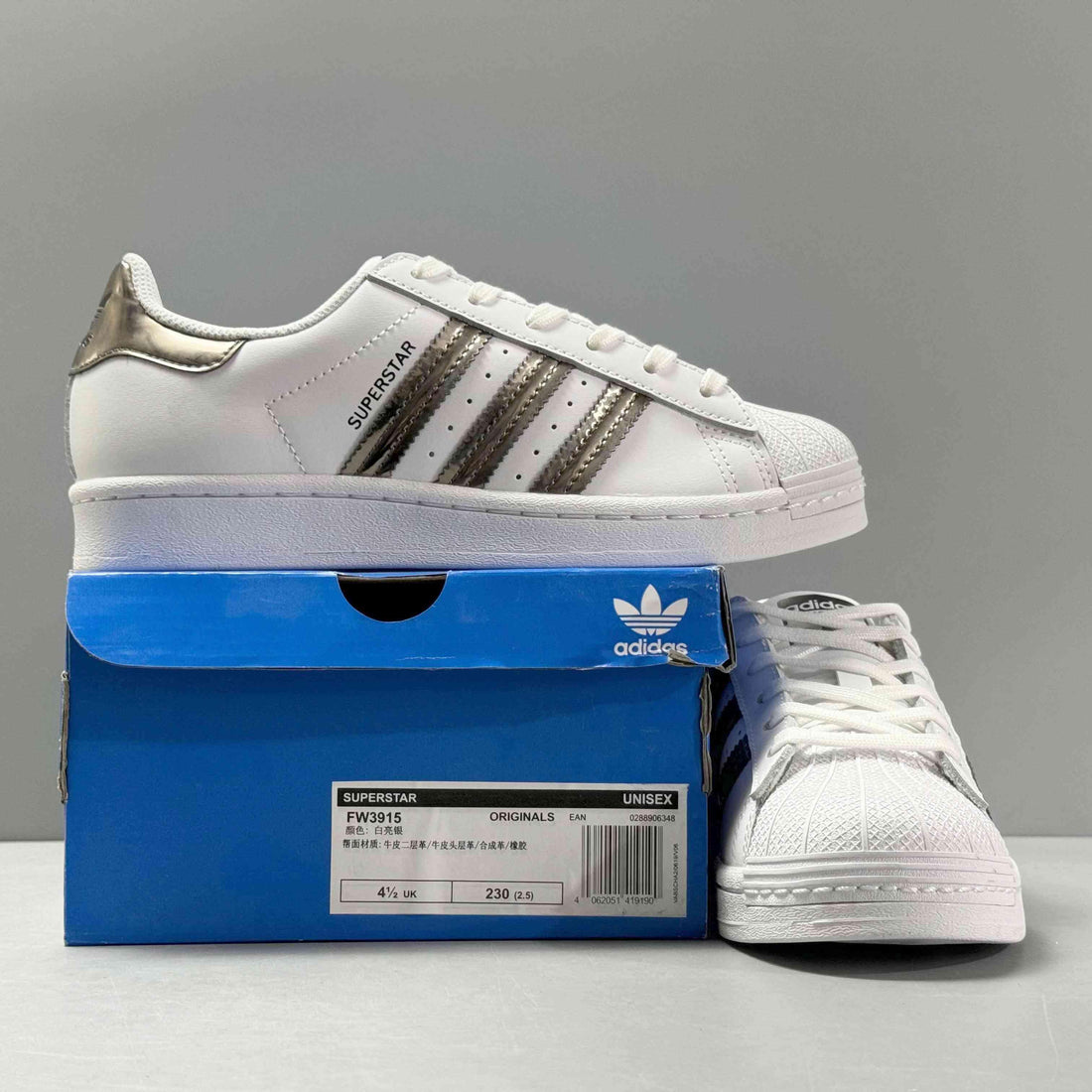 Adidas Superstar 'Cloud White Silver Metallic'